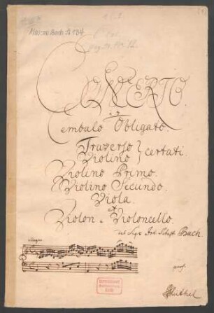 Konzerte; cemb, fl, vl, strings; a-Moll; BWV 1044