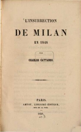 L'insurrection de Milan en 1848
