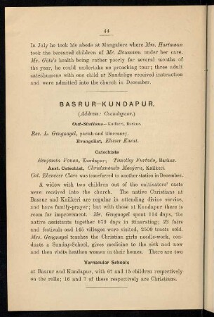 44, Basrur-Kundapur (Address: Coondapoor, with out-stations Keilkeri, Barkur)