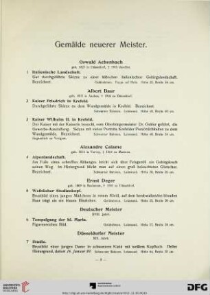 Gemälde alter und neuerer Meister (Nr. 1-62)