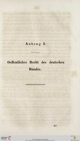 Anhang I. Öffentliches Recht der deutschen Bundes