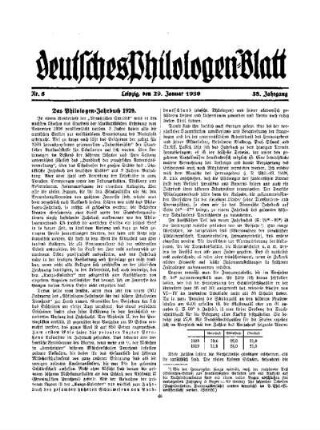 Das Philologen-Jahrbuch 1929