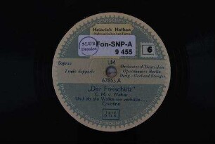 "Der Freischütz" : Und ob die Wolke sie verhülle...; Cavatine / C. M. v. Weber