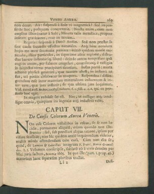 Caput VII. De Causis Colorum Aureae Veneris.