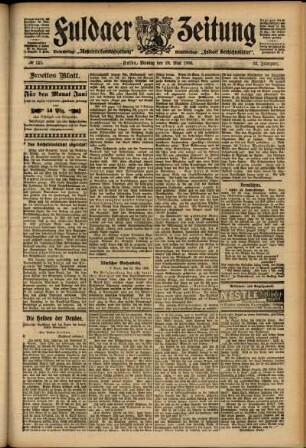 Zweite Ausgabe vom Montag, den 28. Mai 1906.