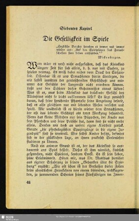 Siebentes Kapitel: Die Geselligkeit im Spiele