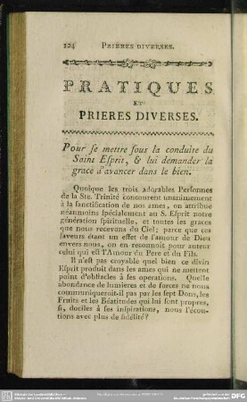 Pratiques Et Prieres Diverses