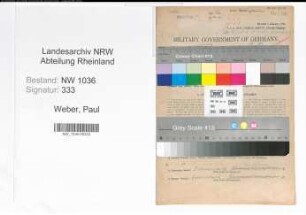 Entnazifizierung Paul Weber , geb. 21.06.1893 (Versandbeamter)