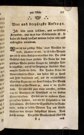 327-339, Vier und dreyßigste Anfrage