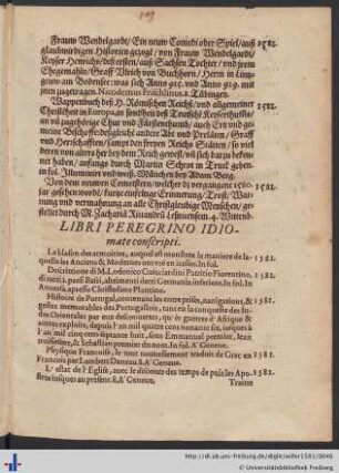 Libri Peregrino Idiomate conscripti.