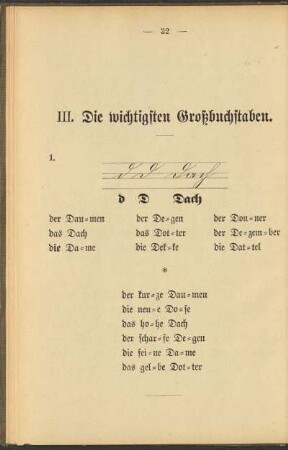 III. Die wichtigsten Großbuchstaben