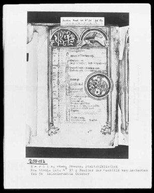 Psalter der Mechthild von Anhalt — Kalenderseite Oktober, Folio 5verso