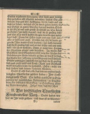 II. Der hochseligsten Churfürstin Freudenvolles Hertz.