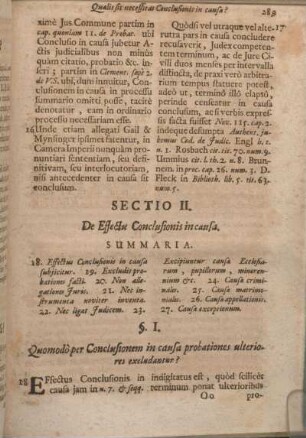 Sectio II. De Effectu Conclusionis in causa.