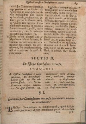 Sectio II. De Effectu Conclusionis in causa.