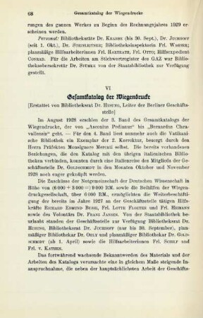 VI Gesamtkatalog der Wiegendrucke