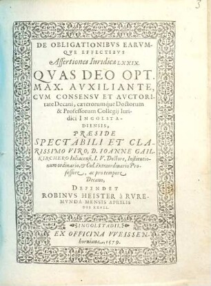 De Obligationibvs Earvmqve Effectibvs Assertiones Iuridicae LXXIX