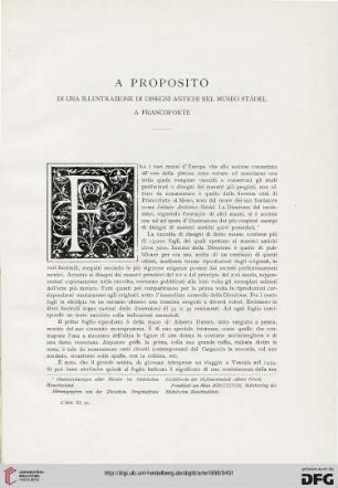 11: A proposito di una illustrazione di disegni antichi nel Museo Städel a Francoforte