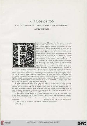 11: A proposito di una illustrazione di disegni antichi nel Museo Städel a Francoforte