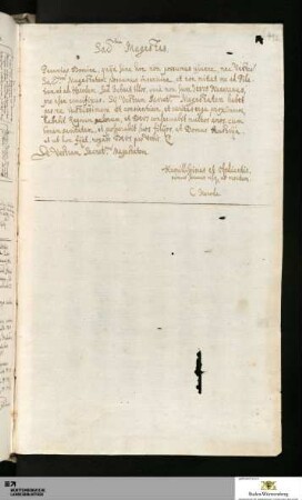 Abschrift eines Briefes
