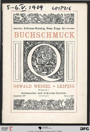 Buchschmuck : [Versteigerungs-Tage: 5. Mai, 6. Mai 1909] (Katalog Nr. 15)