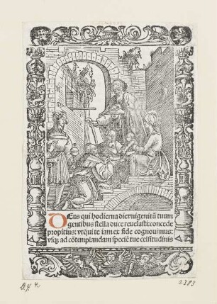 Anbetung der Könige, aus: Peter Apian, "Hortulus anime", Nürnberg 1517