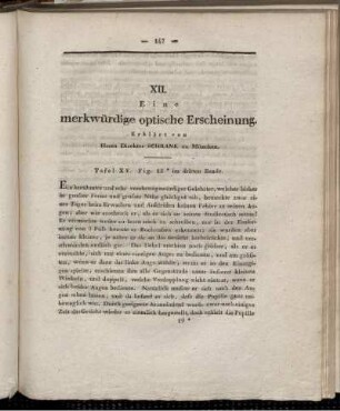 XII. Eine merkwürdige optische Erscheinung.