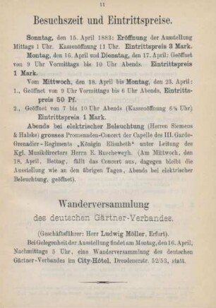 Besuchszeit und Eintrittspreise