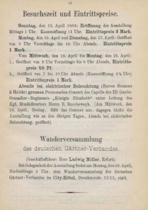 Besuchszeit und Eintrittspreise