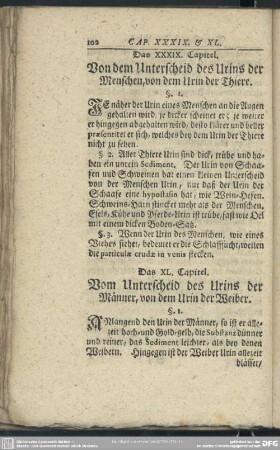 Das XL. Capitel. Vom Unterschied des Urins der Männer, von dem Urin der Weiber