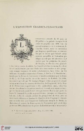3. Pér. 38.1907: L' exposition Chardin-Fragonard