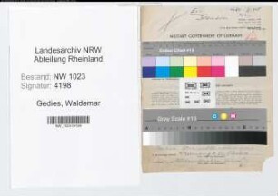 Entnazifizierung Waldemar Gedies , geb. 05.12.1901 (Verw.Angest.)