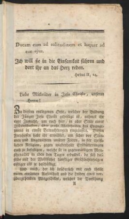 Liebe Mitbrüder in Jesu Christo, unserm Herrn!