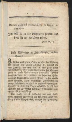 Liebe Mitbrüder in Jesu Christo, unserm Herrn!
