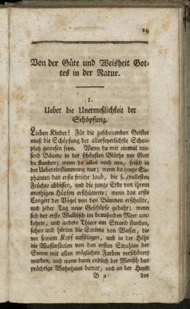 Von der Güte und Weisheit Gottes in der Natur.