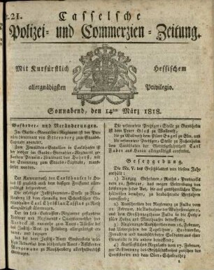 Nr. 21, Sonnabend, den 14ten Maerz 1818