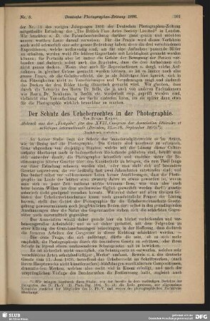 Der Schutz des Urheberrechtes in der Photographie