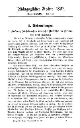 Ludwig Giesebrechts deutsche Aufsätze in Prima