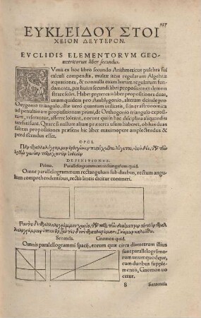 Euclidis Elementorum Geometricorum liber secundus.