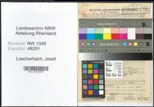Entnazifizierung Josef Loecherbach , geb. 23.02.1913 (Vermessungsinspektor)