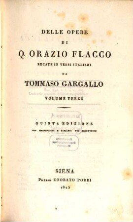 Delle opere di Q. Orazio Flacco, 3. 252 S.