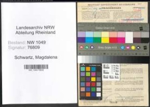 Entnazifizierung Magdalena Schwartz , geb. 25.04.1898 ()