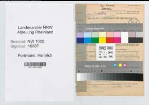 Entnazifizierung Heinrich Fortmann, geb. 07.02.1902 (Bierverleger)