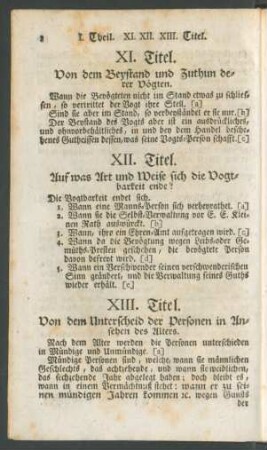 XI. Titel - XIV. Titel