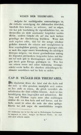 Cap. II. Träger Der Thierfabel.