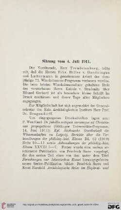Sitzung vom 4. Juli 1911