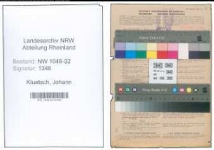 Entnazifizierung Johann Kluetsch , geb. 07.01.1890 (Beamter)