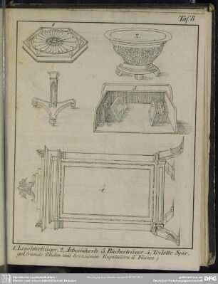 Leuchterträger; Arbeitskorb; Bücherträger; Toilette Spiegel