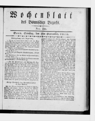 Wochenblatt des Bönnischen Bezirks