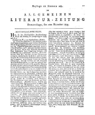 Archiv der medizinischen Polizey und der gemeinnützigen Arzneikunde. Bd. 3. Hrsg. v. J. C. F. Scherff. Leipzig: Weygand 1785